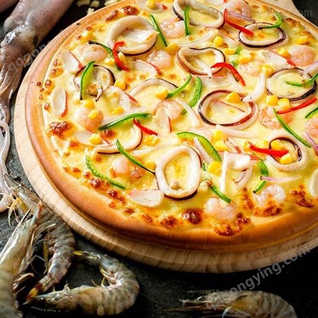 鑫美臣7寸海鲜披萨 商用加热即食 微波烤箱烘焙速食半成品