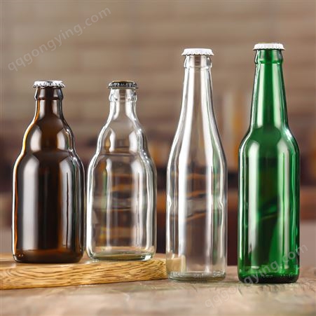 航万玻璃瓶厂生产棕绿色啤酒瓶 空瓶330ml透明汽水瓶饮料瓶带盖