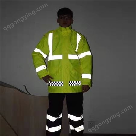 交通执勤荧光绿反光分体式成人雨衣 施工骑行防雨衣套装