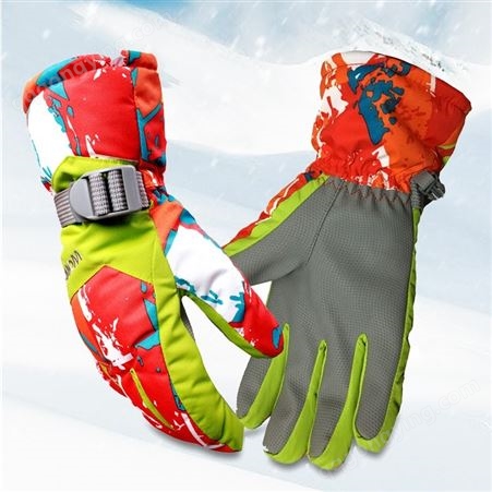 瀚雪游乐 冬季加厚防水保暖滑雪手套 户外玩雪滑雪骑行手套
