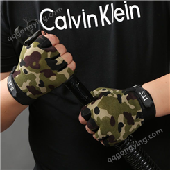 户外战术性半指手套 运动健身防滑训练男女专用迷彩款贴身防护