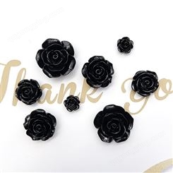黑玫瑰花朵4型号diy奶油胶手机壳滴胶材料创意新款饰品树脂配