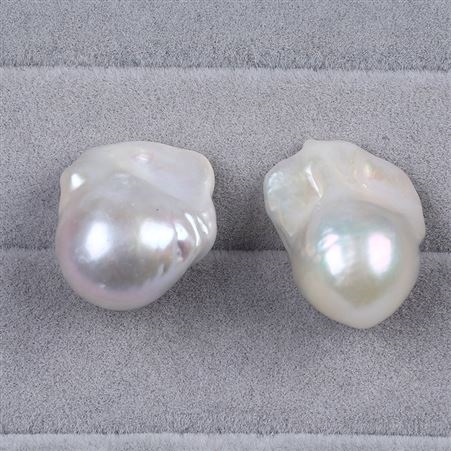 天然淡水大巴洛克珍珠16-19mm白色火星珠散珠颗粒DIY耳坠项饰配件