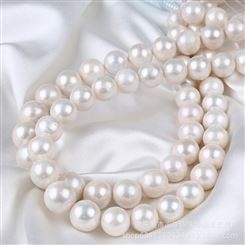 珍珠爱迪生圆珠13-16mm天然白珍珠DIY饰品配件串珠