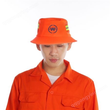 环卫帽橘色反光环卫帽子 道路施工清洁工帽 凯德服饰