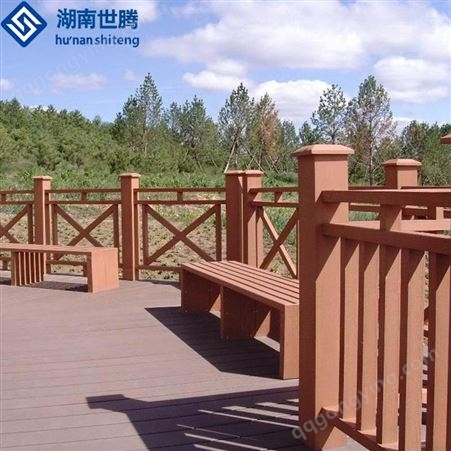户外塑木护栏景观围栏木塑地板公园栅栏隔离栏仿木河道景区护栏杆