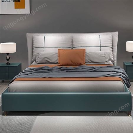 软床 双人床 科技布床 1.5m1.8m米现代简约北欧风床主卧结婚床轻奢床ins网红床
