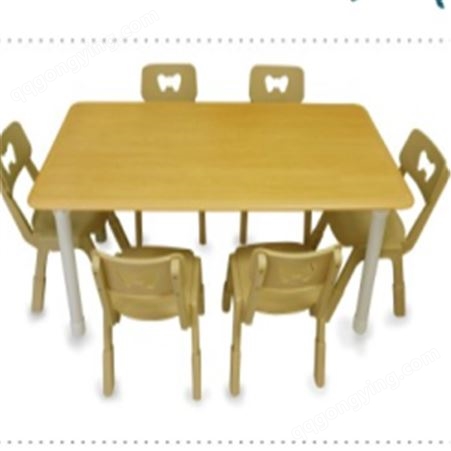 博康厂家幼儿园课桌椅 儿童圆桌 枫木六人桌 幼儿园 长方桌