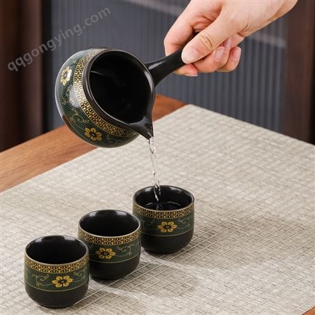 珐琅彩自动茶杯 懒人泡茶360度 旋转茶具家用办公用送礼一件代发
