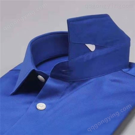 蓝色短袖衬衫 轻商务女长袖V领衬衫 新款女士长袖衬衫